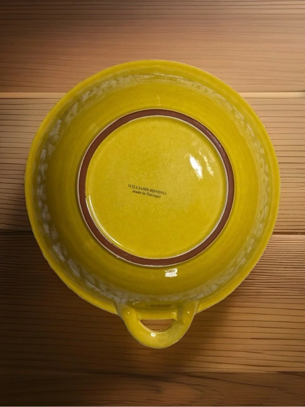 Williams Sonoma Large 14” Yellow Ceramic Serving Bowl Olive Branch Leaves